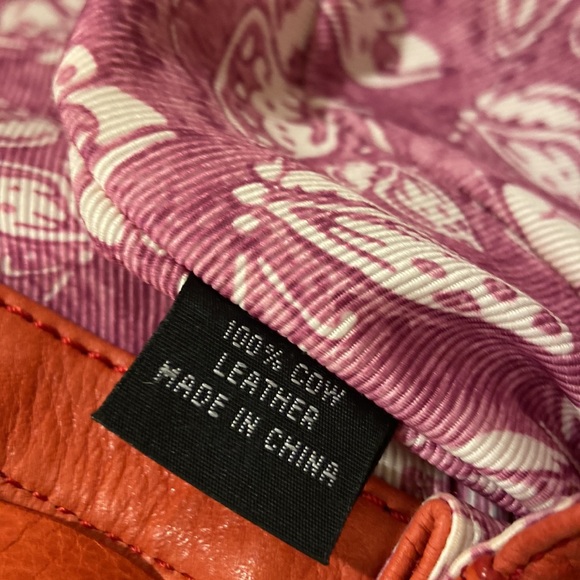 Tre Vero Leather Satchel, Papaya Orange - Picture 11 of 15